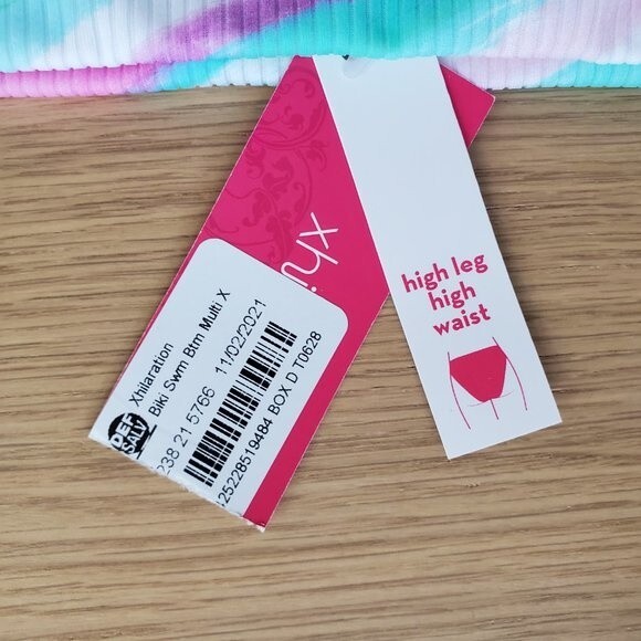 NEW Xhilaration Rainbow High Waist Swimsuit Bottoms - Picture 11 of 11